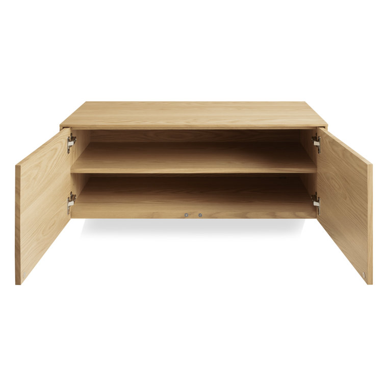 White Oak Adjustable Shelving Wall-Mounted Cabinet