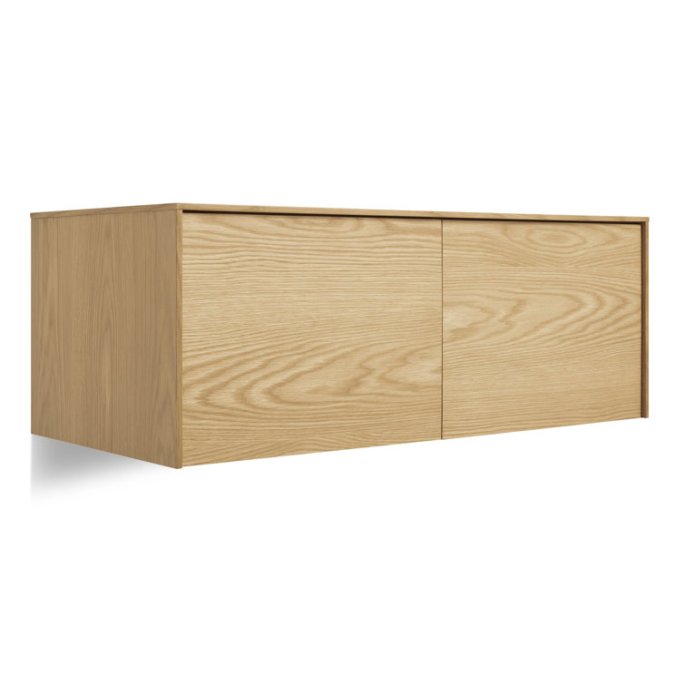 White Oak Adjustable Shelving Wall-Mounted Cabinet