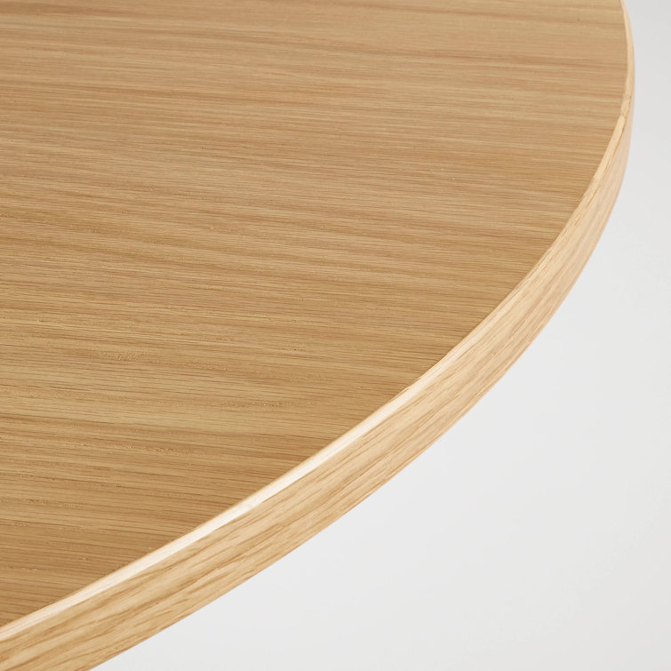 48" Round White Oak Wood Dining Table with Clover Pedestal