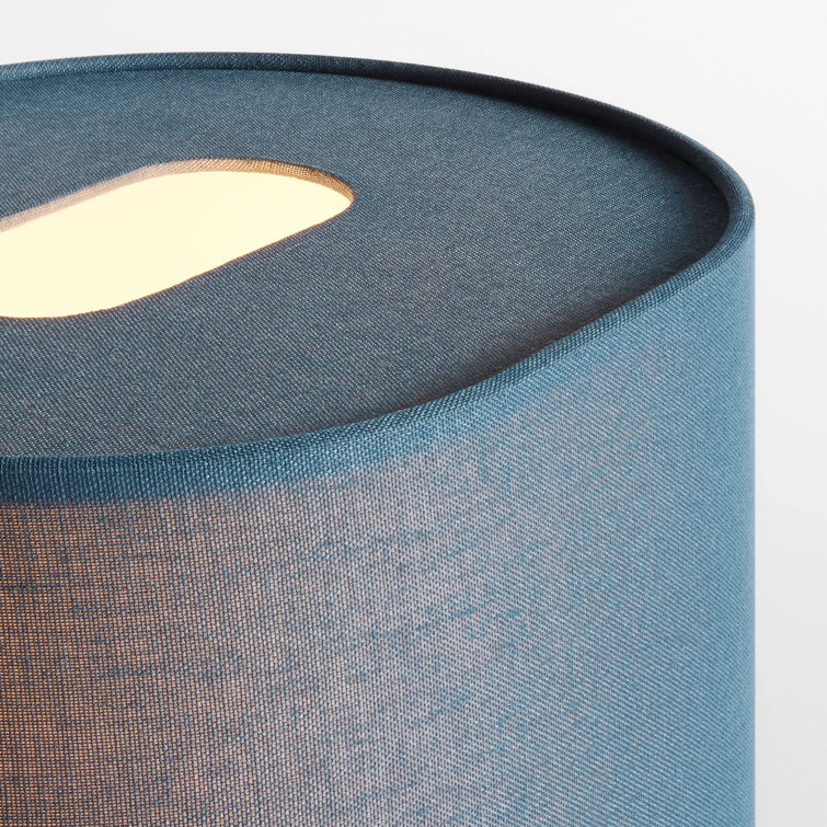 Navy Fabric Modern Table Lamp with Oval Shade