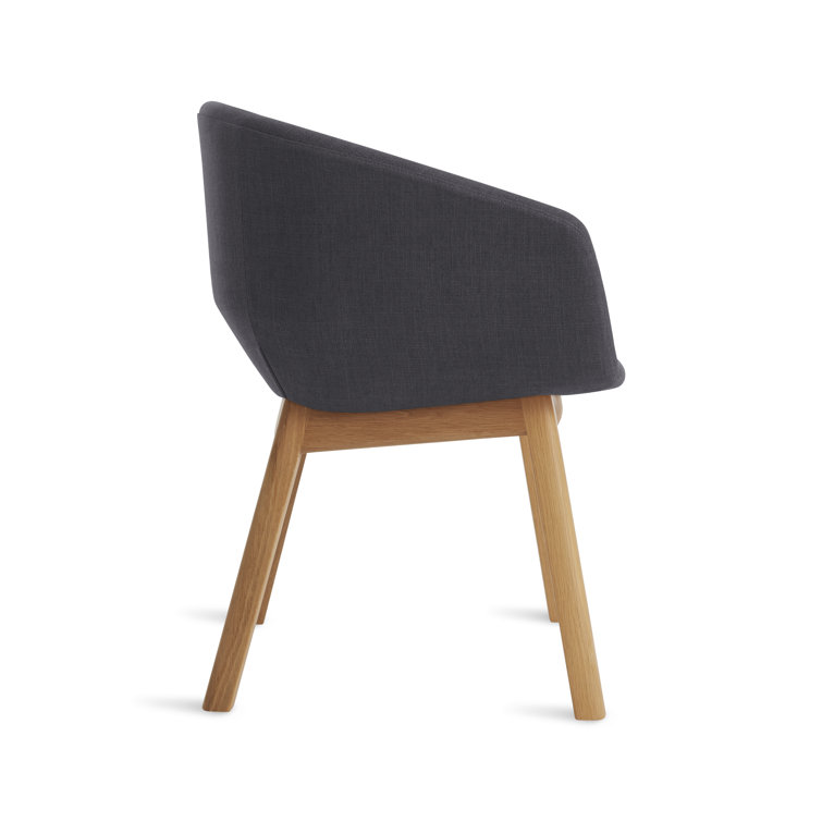 Rostenkowski Blue Upholstered Dining Chair with White Oak Legs