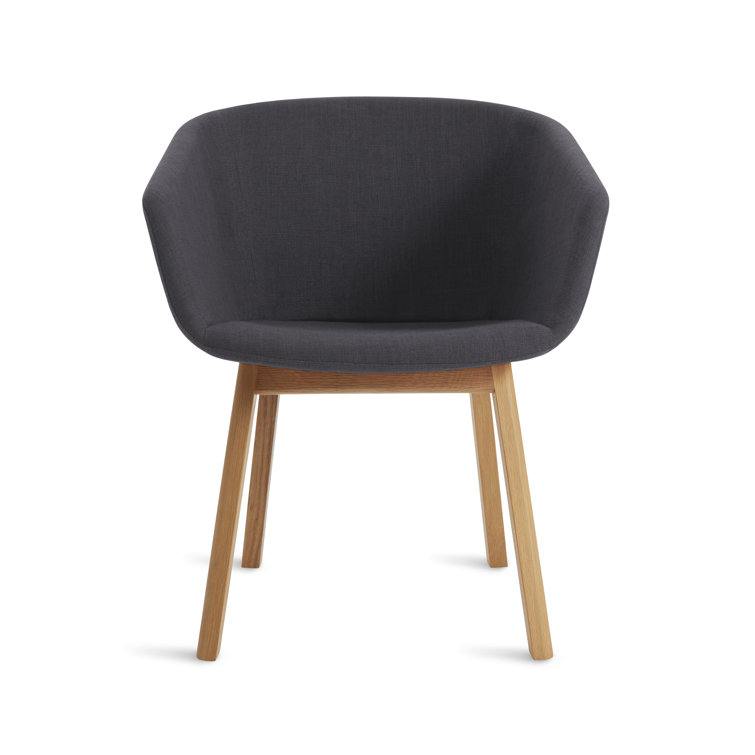 Rostenkowski Blue Upholstered Dining Chair with White Oak Legs