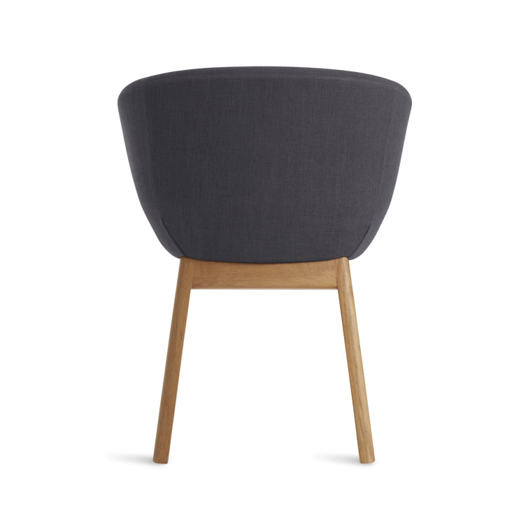 Rostenkowski Blue Upholstered Dining Chair with White Oak Legs