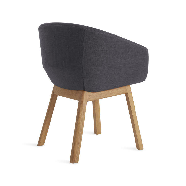 Rostenkowski Blue Upholstered Dining Chair with White Oak Legs