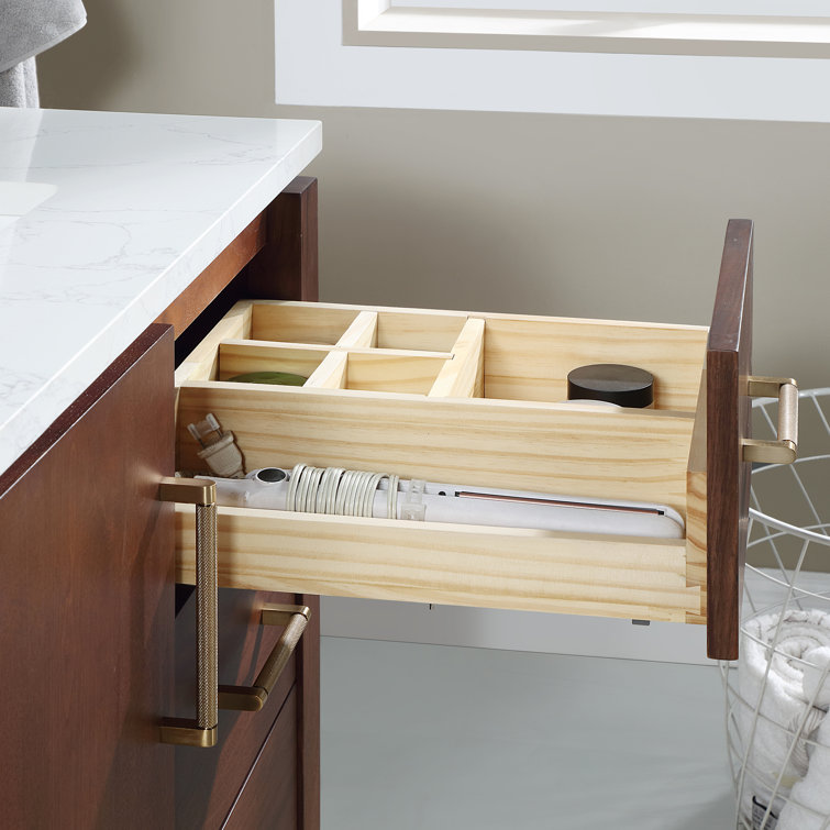 San 36'' Walnut and White Single Bathroom Vanity