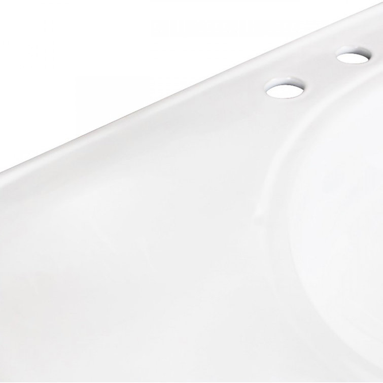Belle Epoque White Ceramic Console Sink with Chrome Legs