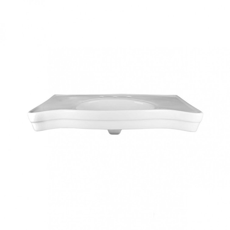 Belle Epoque White Ceramic Console Sink with Chrome Legs