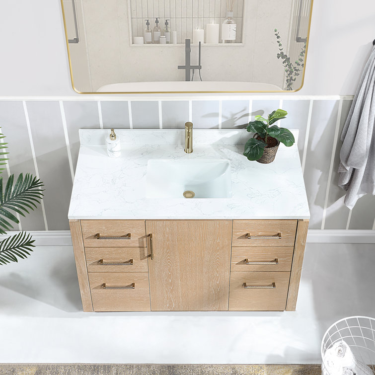 San 48'' Washed Ash Gray Single Bathroom Vanity