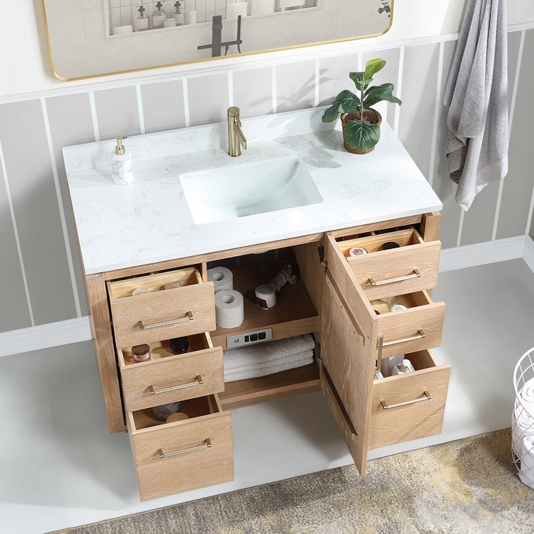San 48'' Washed Ash Gray Single Bathroom Vanity