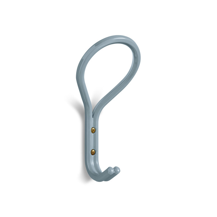 Gray Blue Powder-Coated Metal Large Wall Hook