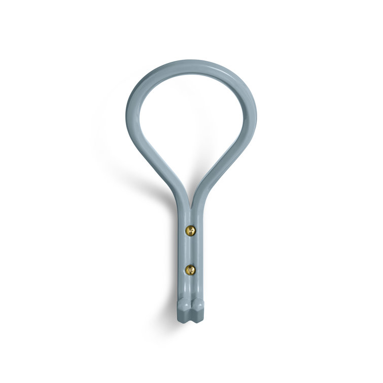 Gray Blue Powder-Coated Metal Large Wall Hook