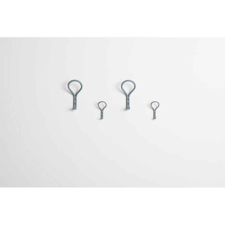 Gray Blue Powder-Coated Metal Large Wall Hook