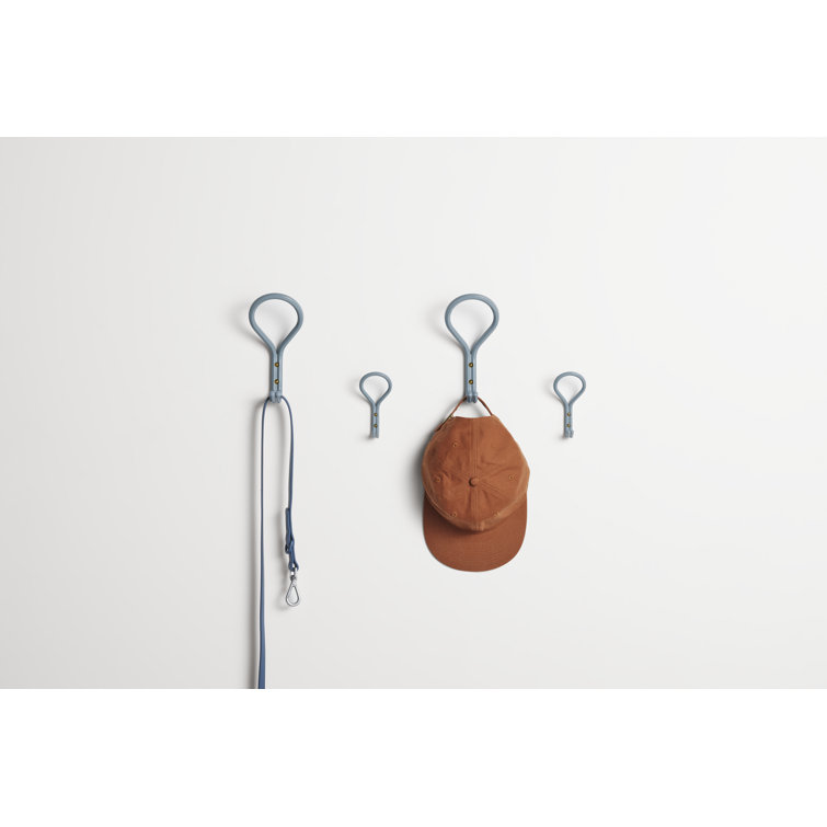 Gray Blue Powder-Coated Metal Large Wall Hook