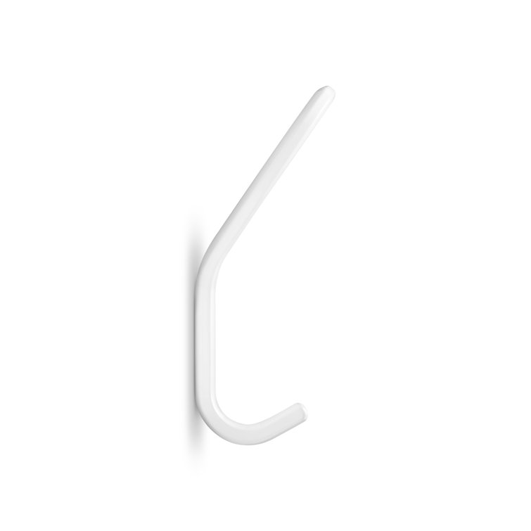 White Metal Large Wall Hook with Brass Accents