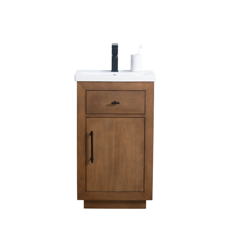 20'' Tan Freestanding Single Bathroom Vanity with Ceramic Top