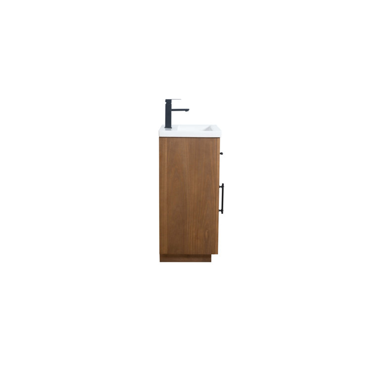 20'' Tan Freestanding Single Bathroom Vanity with Ceramic Top