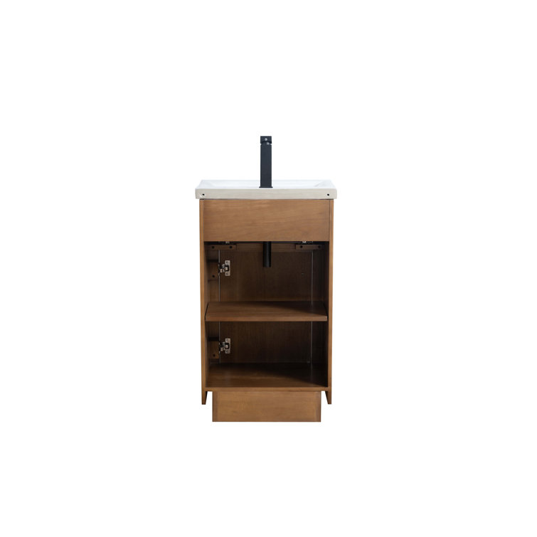 20'' Tan Freestanding Single Bathroom Vanity with Ceramic Top