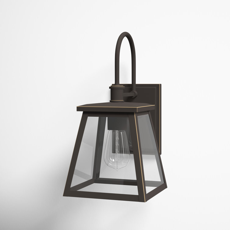 Belmore Oiled Bronze 1-Light Outdoor Wall Lantern with Clear Glass