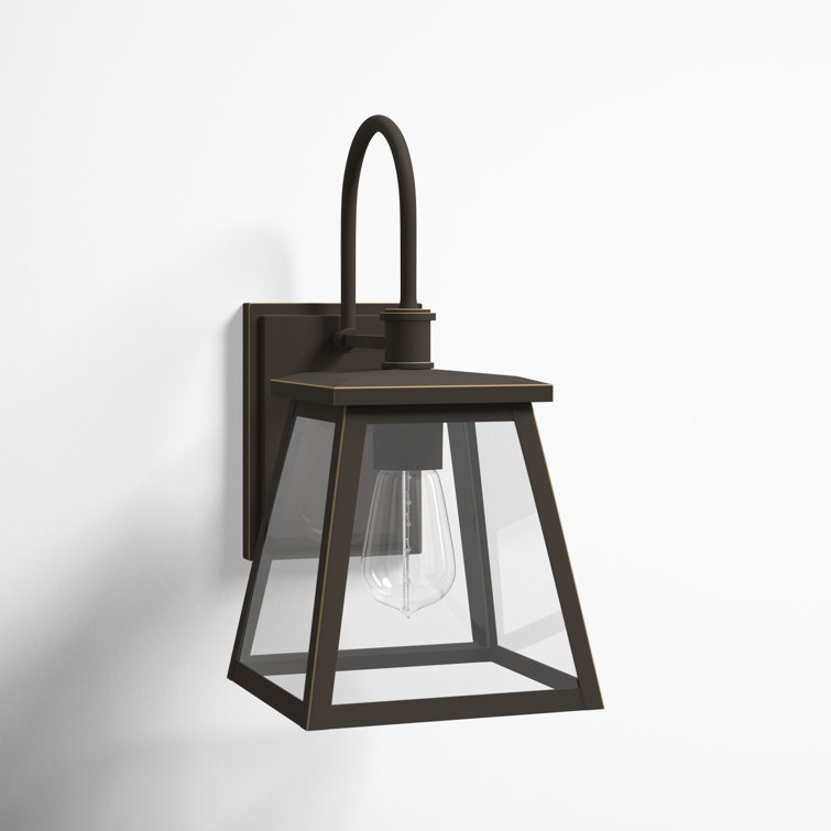 Belmore Oiled Bronze 1-Light Outdoor Wall Lantern with Clear Glass