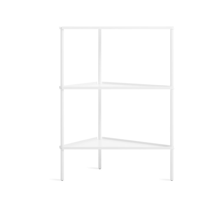 Sleek White Adjustable Aluminum Shelving Unit, 34" H x 21" W