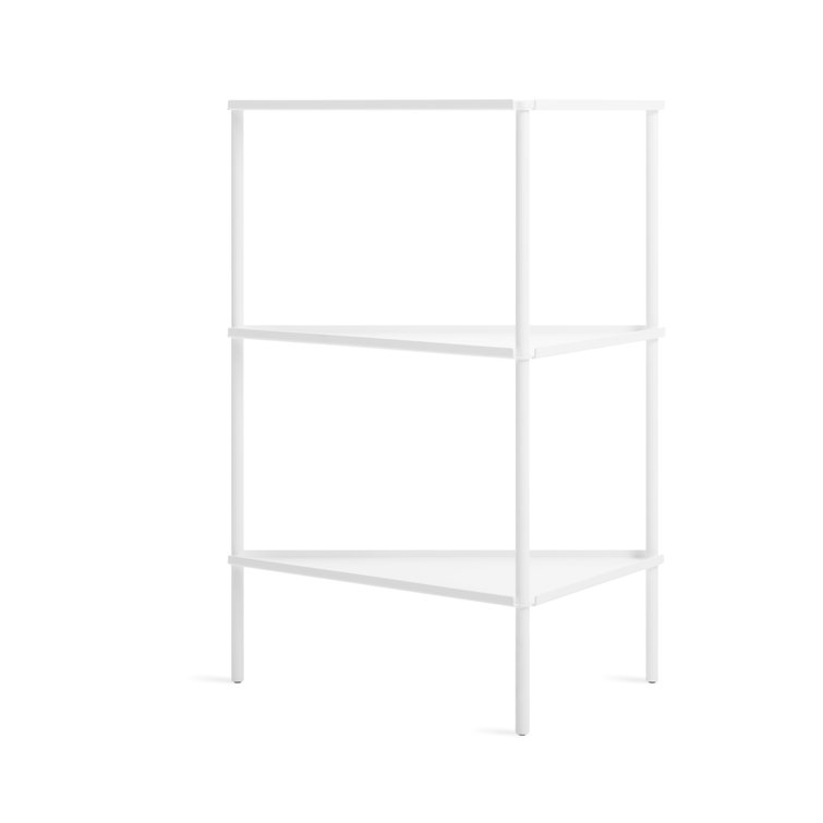 Sleek White Adjustable Aluminum Shelving Unit, 34" H x 21" W