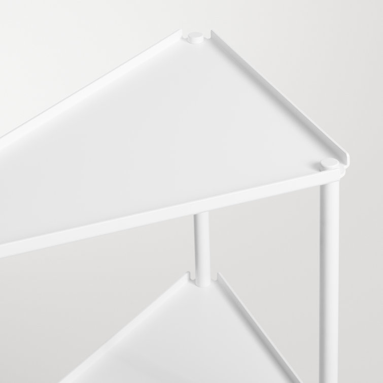 Sleek White Adjustable Aluminum Shelving Unit, 34" H x 21" W