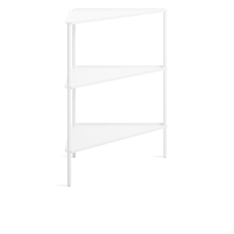 Sleek White Adjustable Aluminum Shelving Unit, 34" H x 21" W