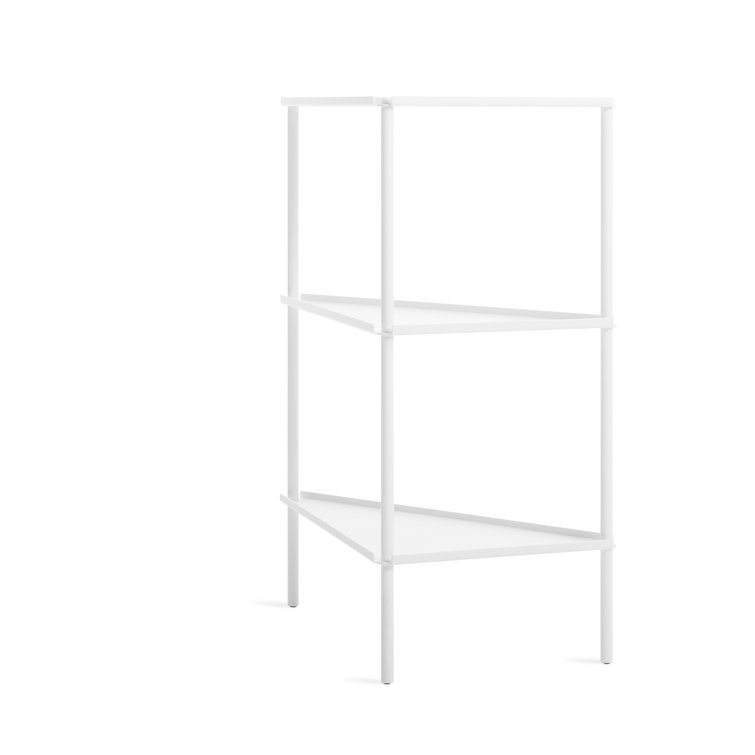 Sleek White Adjustable Aluminum Shelving Unit, 34" H x 21" W