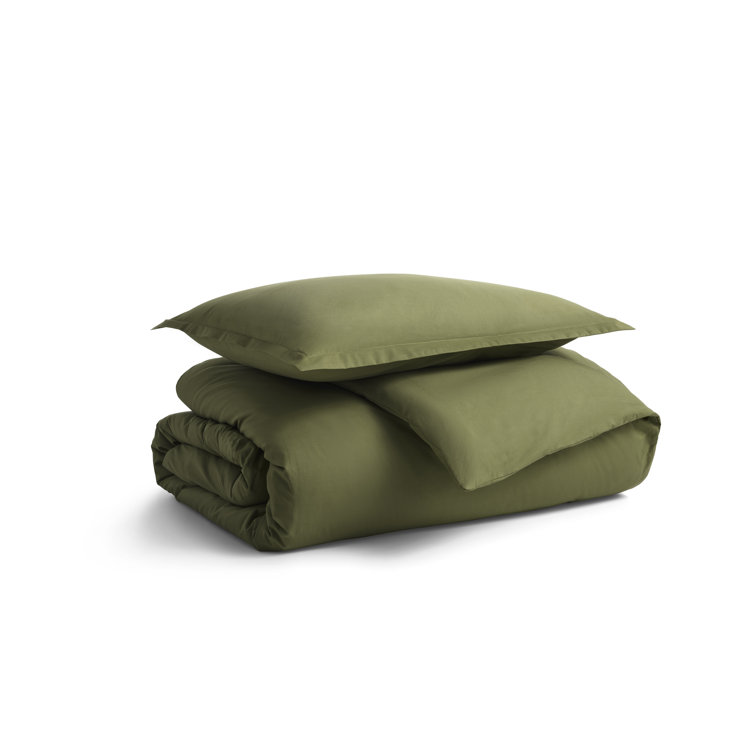 Loden Green Twin Egyptian Cotton Percale Duvet Set