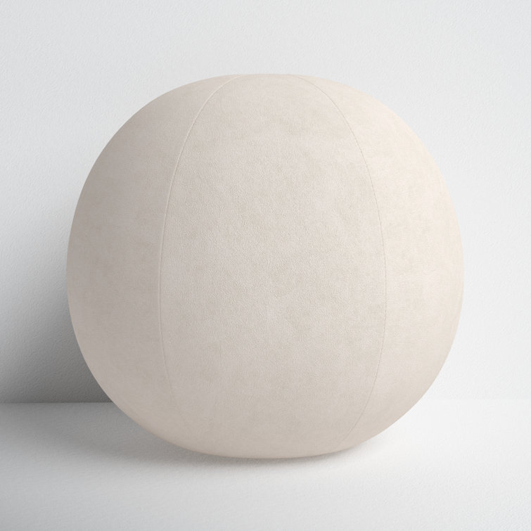 Ivory Sphere 12" Polyester Decorative Throw Pillow