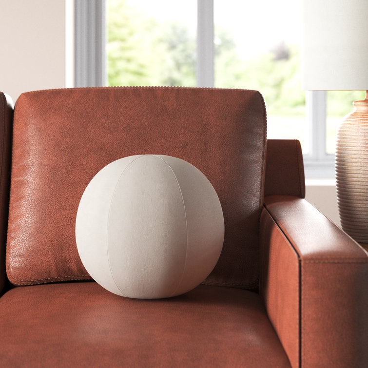 Ivory Sphere 12" Polyester Decorative Throw Pillow
