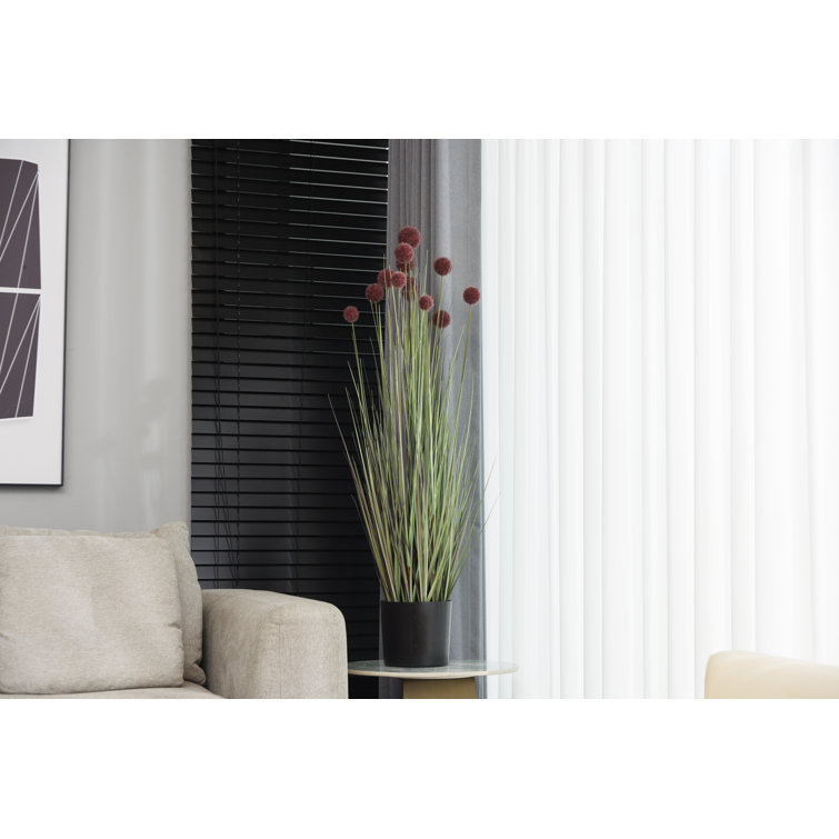56'' Green and Pink Faux Pampas Grass Plant in Black Planter