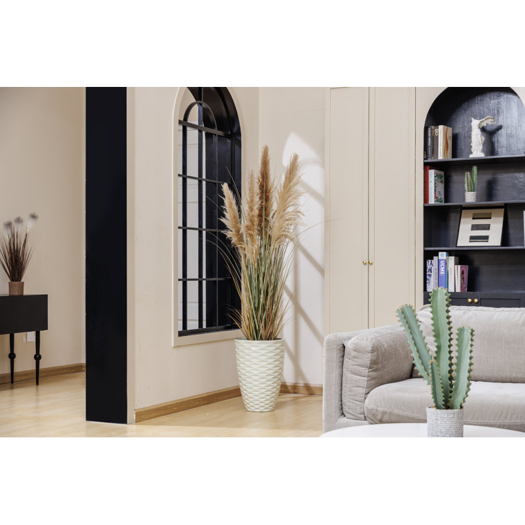 68'' Tall Faux Pampas Grass Arrangement in Black Planter