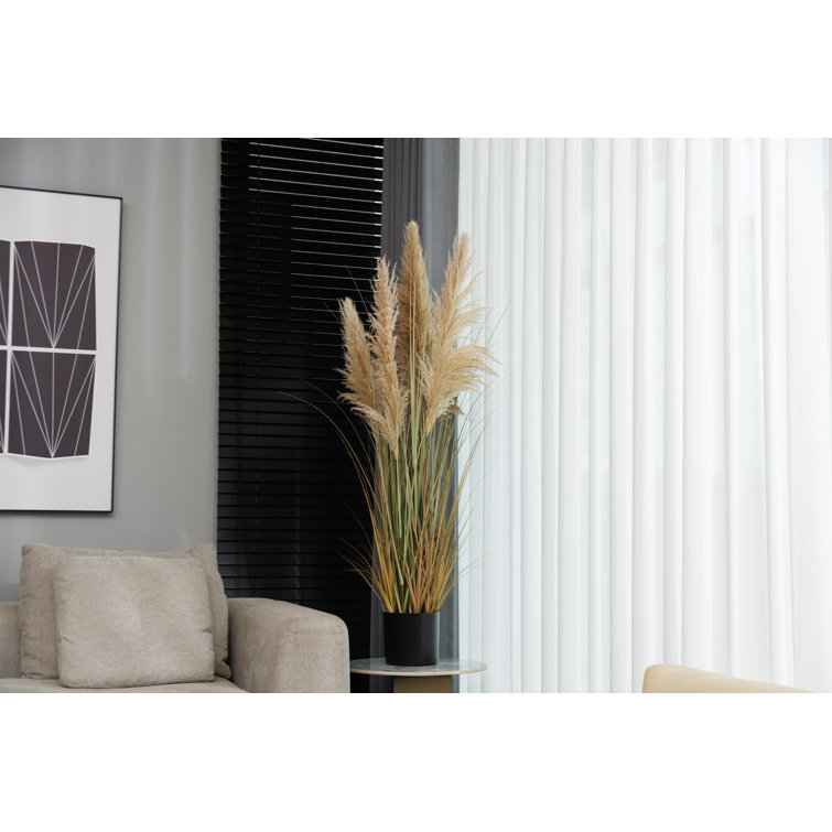 68'' Tall Faux Pampas Grass Arrangement in Black Planter