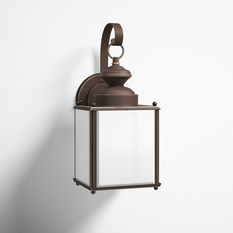 Antique Bronze Dimmable Outdoor Wall Lantern with Frosted Glass Shade