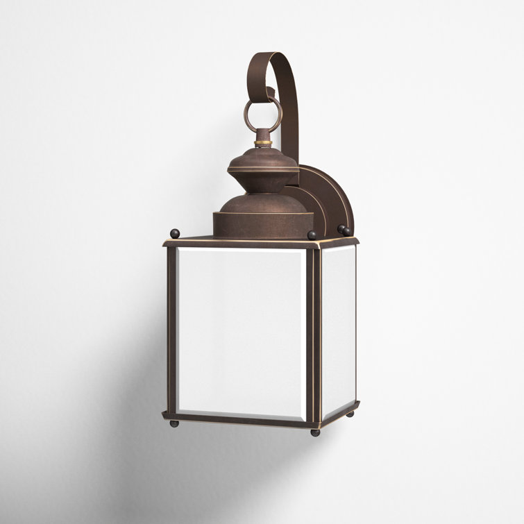 Antique Bronze Dimmable Outdoor Wall Lantern with Frosted Glass Shade