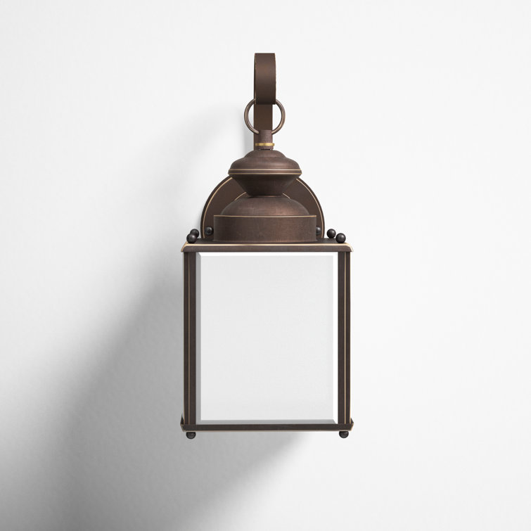 Antique Bronze Dimmable Outdoor Wall Lantern with Frosted Glass Shade