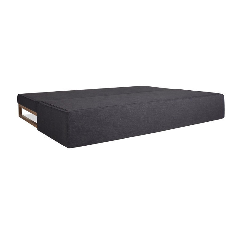 Afton Grey Queen Sleeper Sofa with Walnut Wood Base