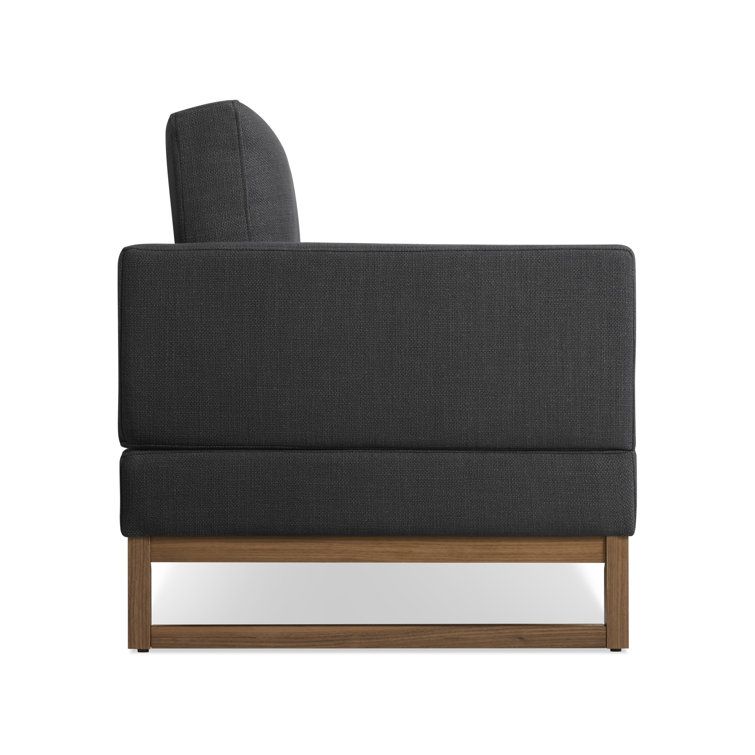 Afton Grey Queen Sleeper Sofa with Walnut Wood Base