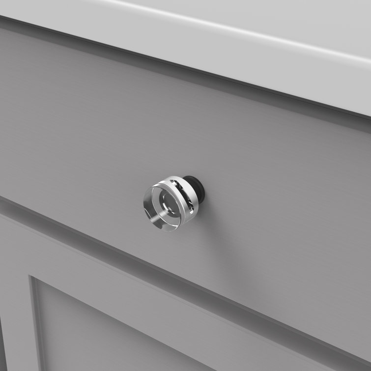 Midway 1.25" Clear Acrylic and Matte Black Knob