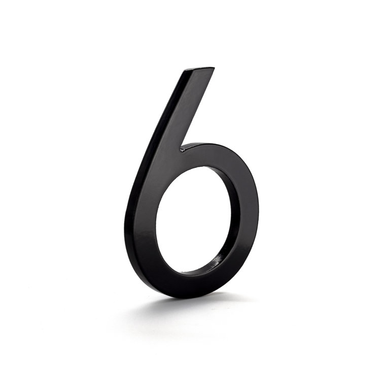 16-Inch Black Aluminum Floating House Number