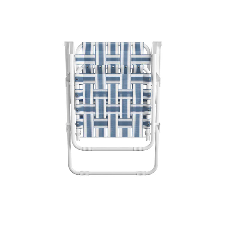 Priscilla French Blue and White Folding Outdoor Chair