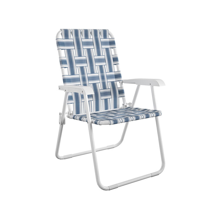 Priscilla French Blue and White Folding Outdoor Chair