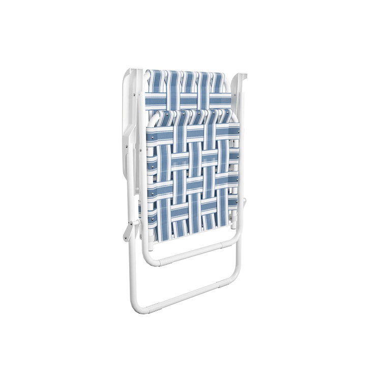 Priscilla French Blue and White Folding Outdoor Chair