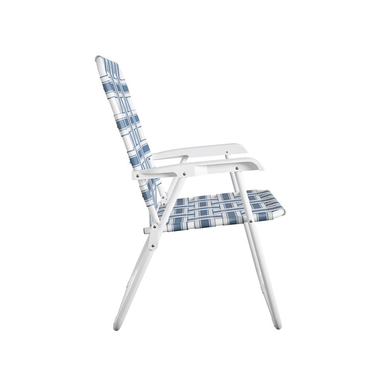 Priscilla French Blue and White Folding Outdoor Chair