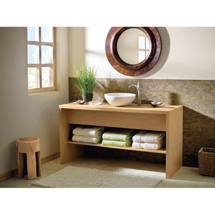 Eva Transitional High Arc Single Handle Vessel Faucet in Distressed Bronze