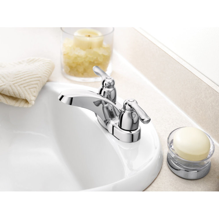 Chrome Centerset Bathroom Faucet with Drain Assembly