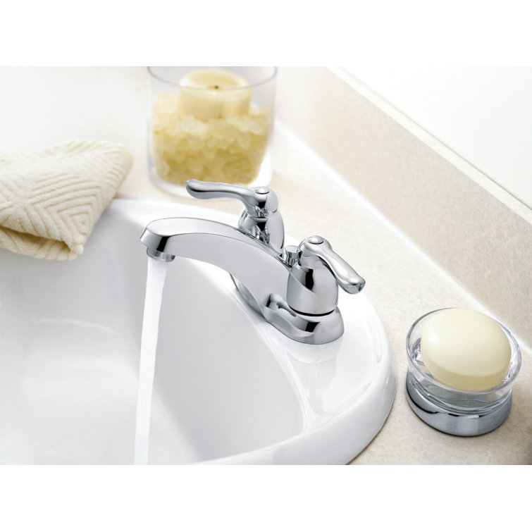 Chrome Centerset Bathroom Faucet with Drain Assembly
