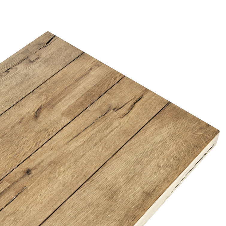 Natural Oak 94" Console Table with Geometric Base
