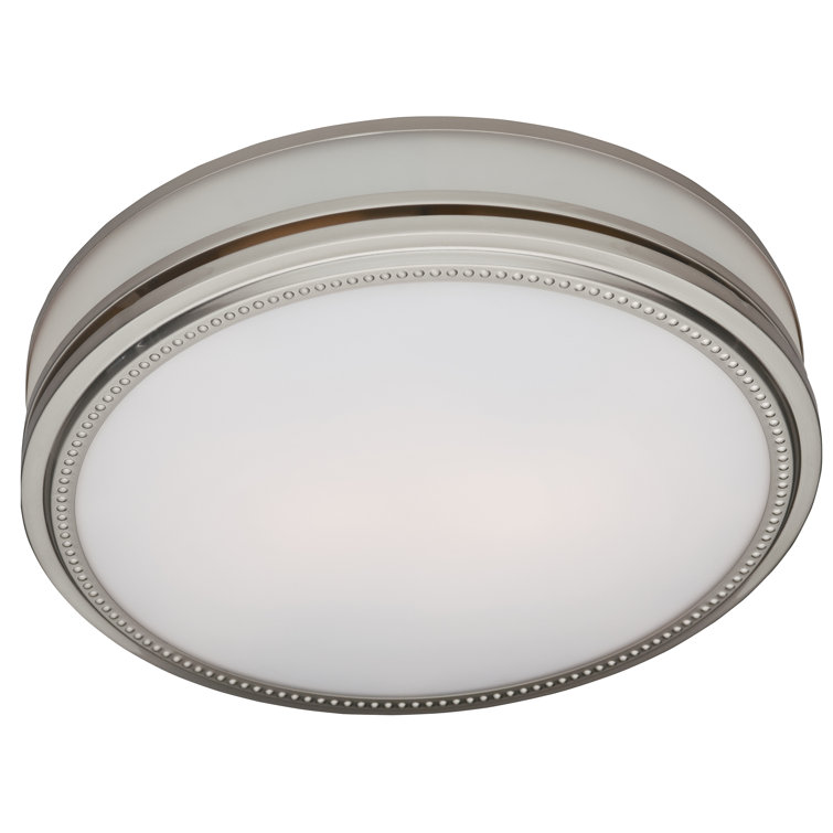 Brushed Nickel Round Decorative Bathroom Exhaust Fan with Light